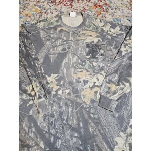 Vintage 90's Jerzees Mossy Oak BreakUp Camo Pocket Shirt Size 2XL Heavyweight